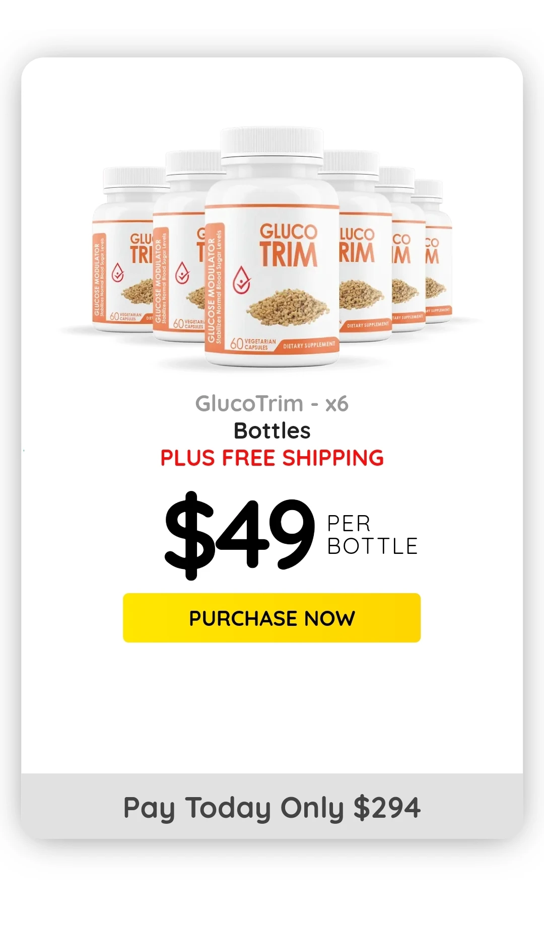 GlucoTrim™ 6 bottles pricing